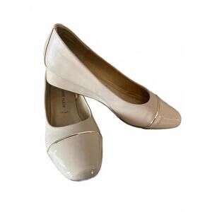 Anne Klein AK Mildred Nude Patent Cap Toe Pumps Size 10M